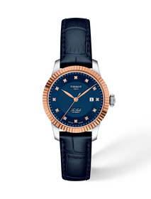 Front view of the watch Tissot le Locle Gold 29mm with shadow