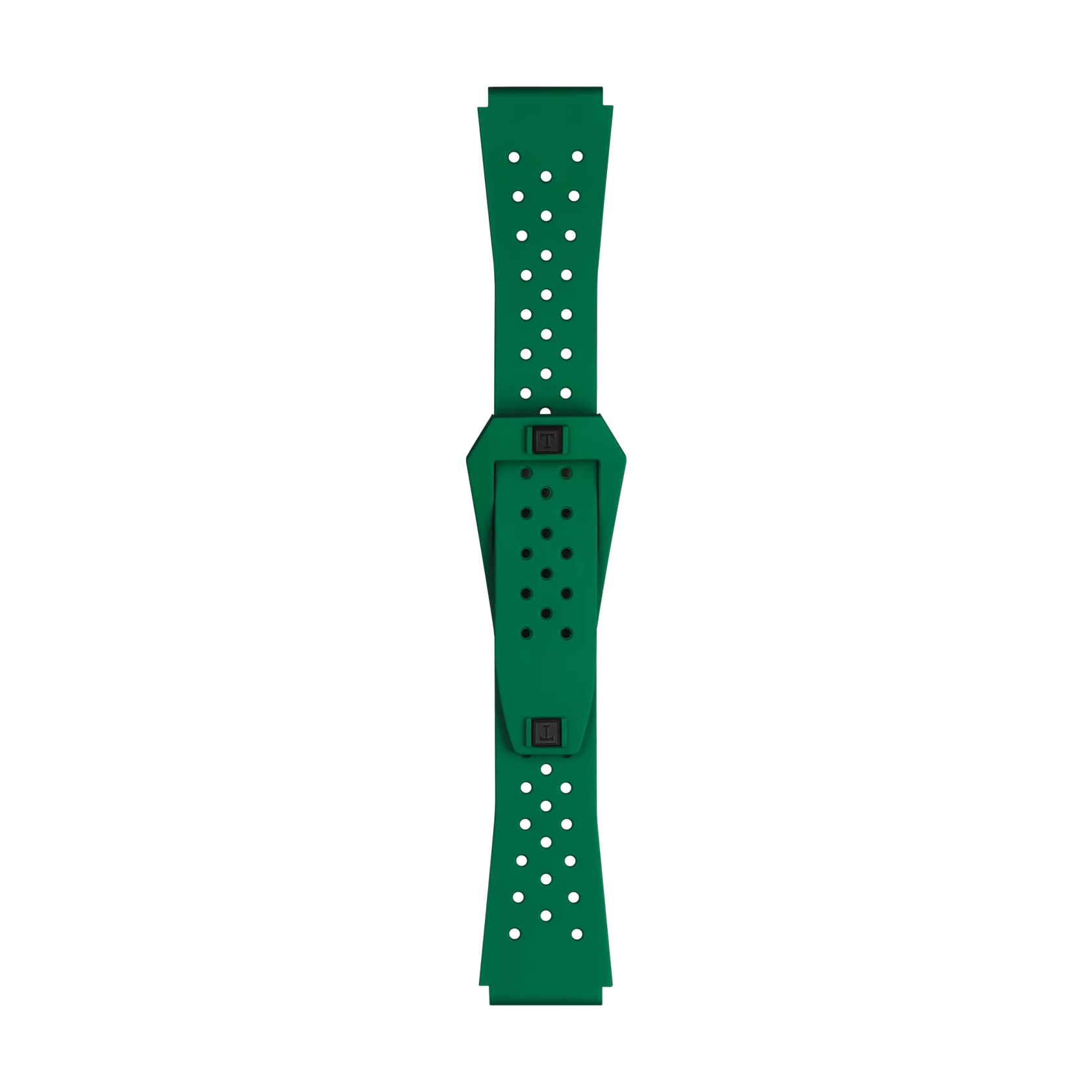 Front view of Tissot Official Green Sideral Rubber Strap