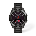 Front view of the watch Tissot T-Touch Connect Sport 43.75mm with shadow