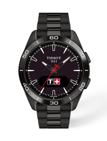 Front view of the watch Tissot T-Touch Connect Sport 43.75mm with shadow