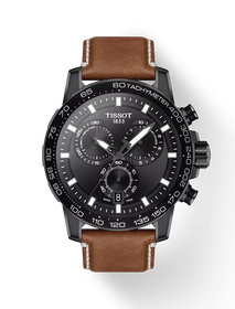 Front view of the watch Tissot Supersport Chrono 45.5mm with shadow