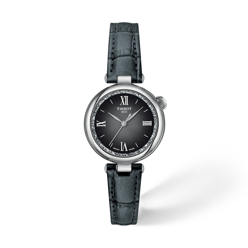 Vue de face de la montre Tissot Desir 28mm avec ombre