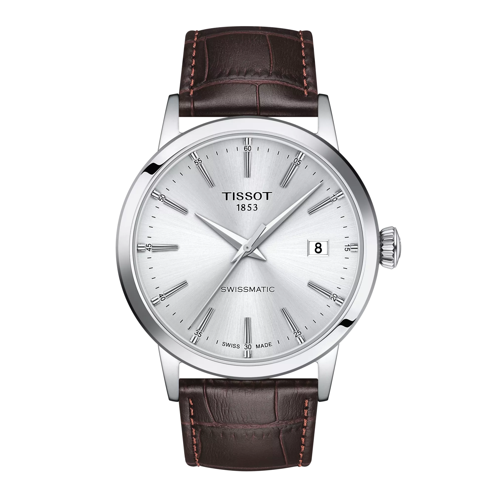 Front view of the watch Tissot Classic Dream Swissmatic