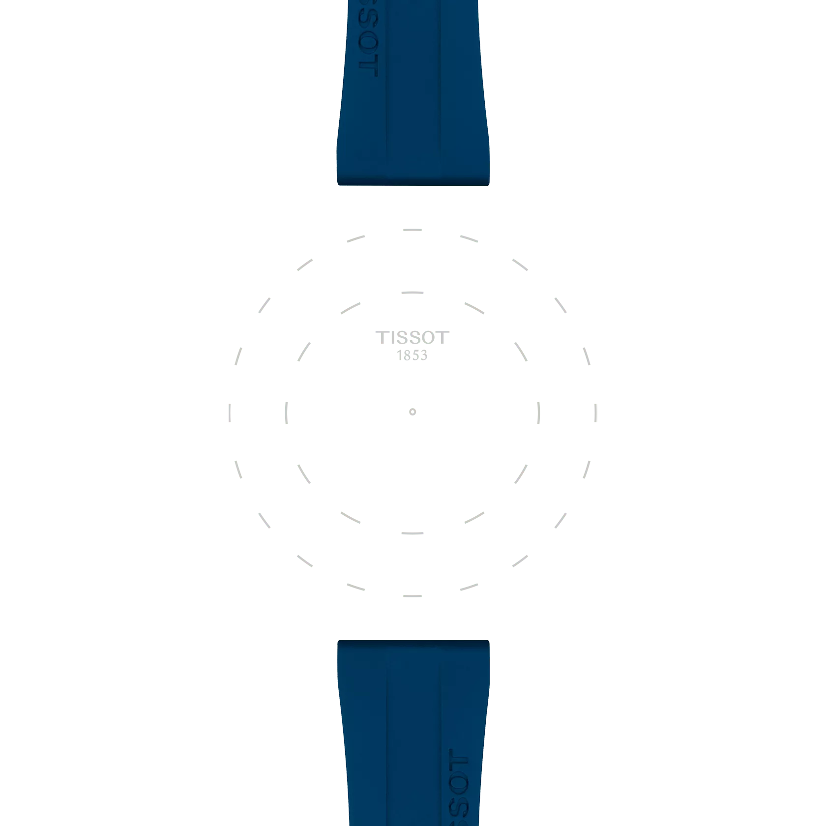 Focus sur les ergots de Bracelet Officiel Tissot Caoutchouc Bleu Entre-cornes 20 mm