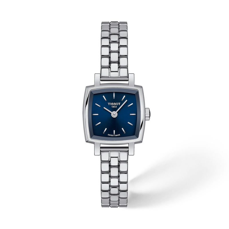 Vorderansicht der Uhr Tissot Lovely Square 20x20mm mit Schatten