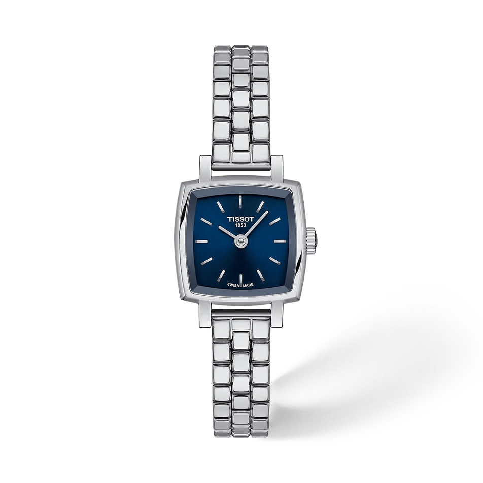 Front view of the watch Tissot Lovely Square 20x20mm with shadow