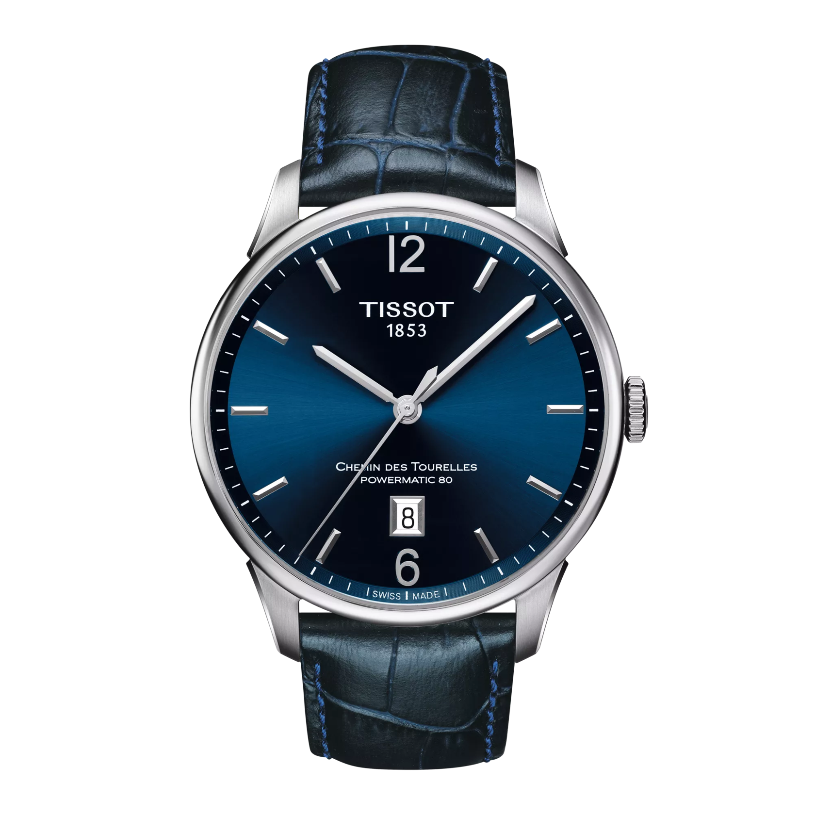 Front view of the watch Tissot Chemin des Tourelles Powermatic 80