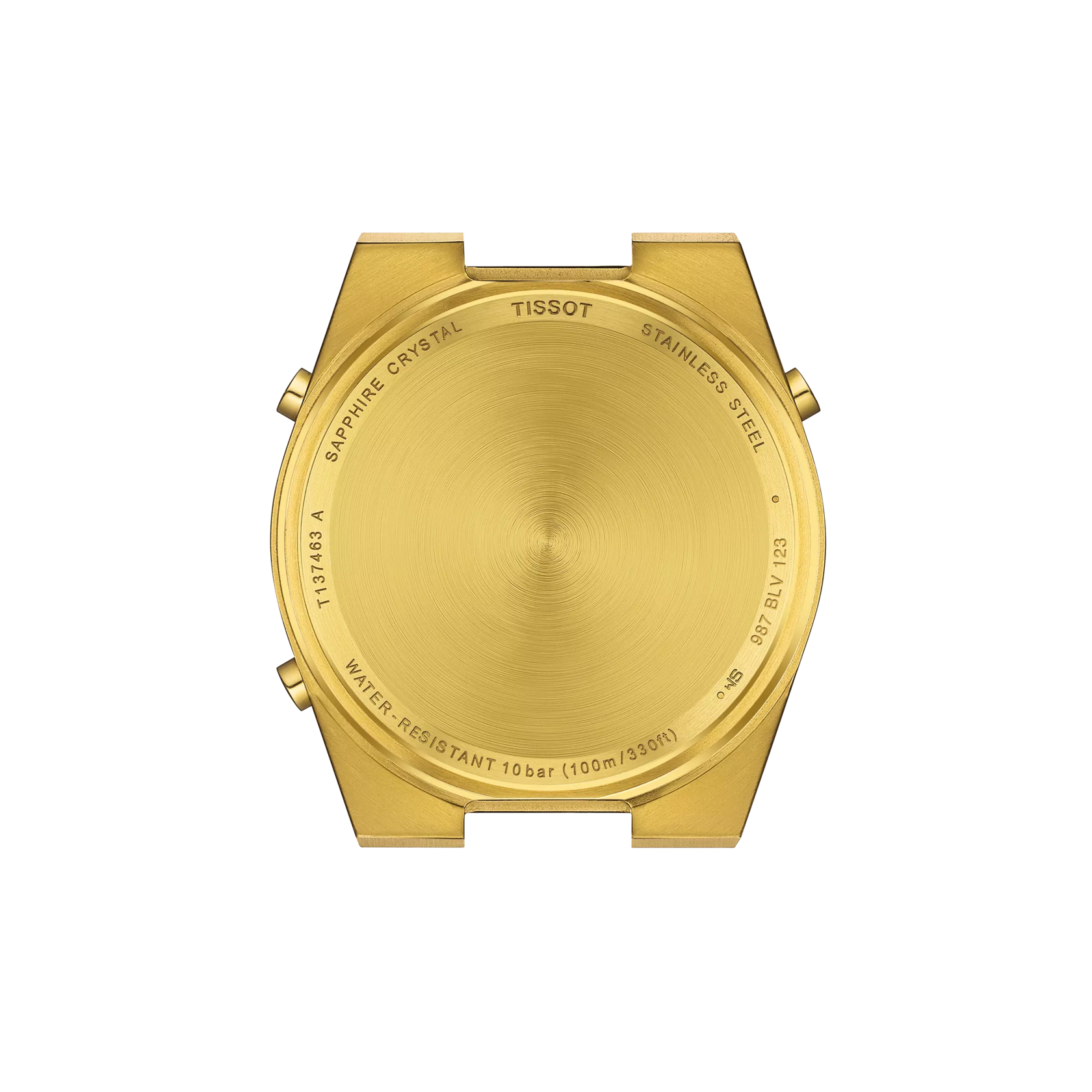 Back view of the watch case Tissot PRX Digital