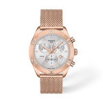 Front view of the watch Tissot PR 100 Sport Chic 38mm with shadow