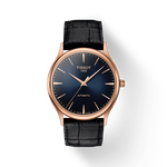 Front view of the watch Tissot Excellence Automatic 18K Gold with shadow