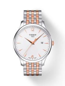 Front view of the watch Tissot Tradition with shadow