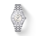 Front view of the watch Tissot Chemin des Tourelles Powermatic 80 Lady with shadow