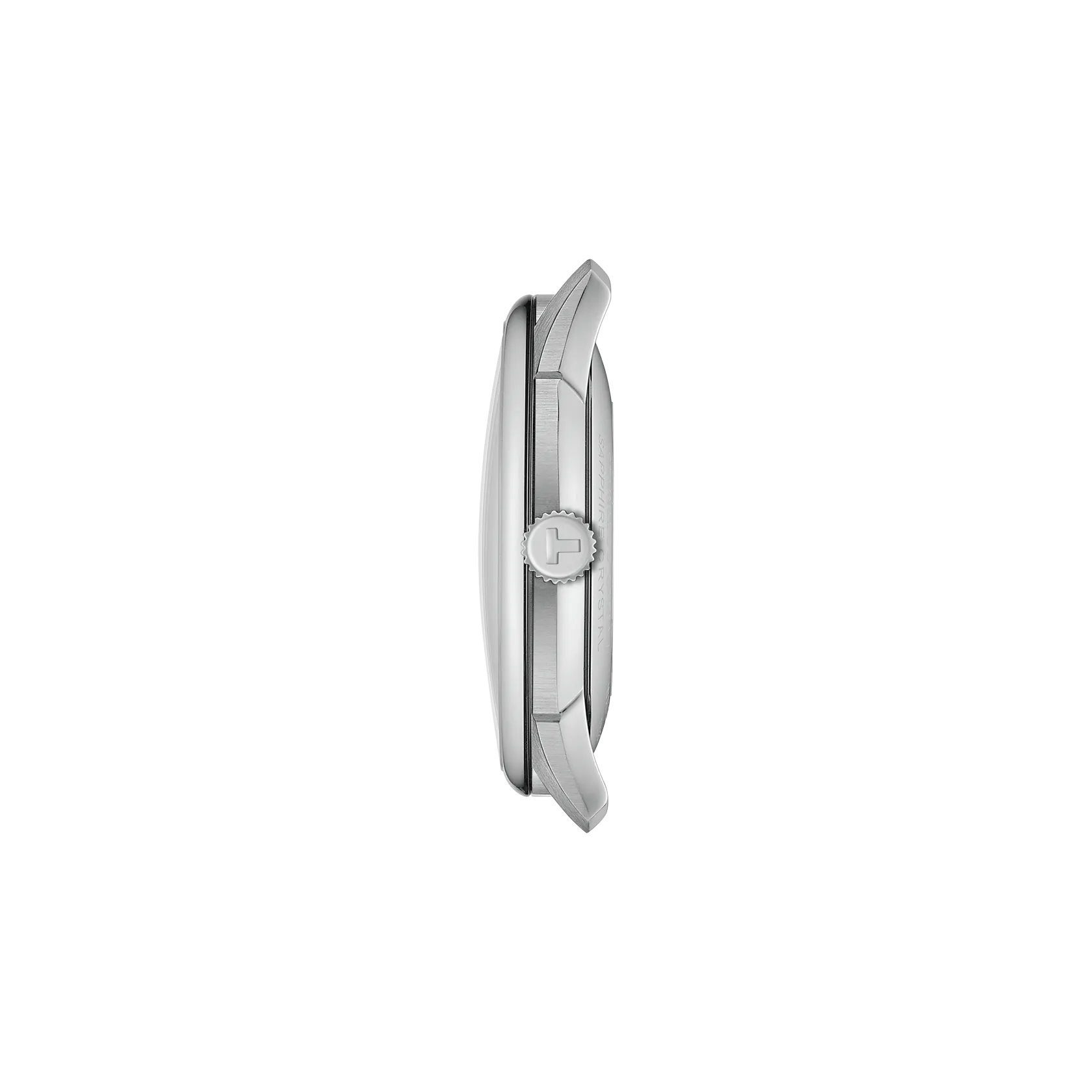 Profile view of the watch case Tissot Chemin des Tourelles 42mm