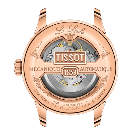 Back view of the watch case Tissot Le Locle Powermatic 80