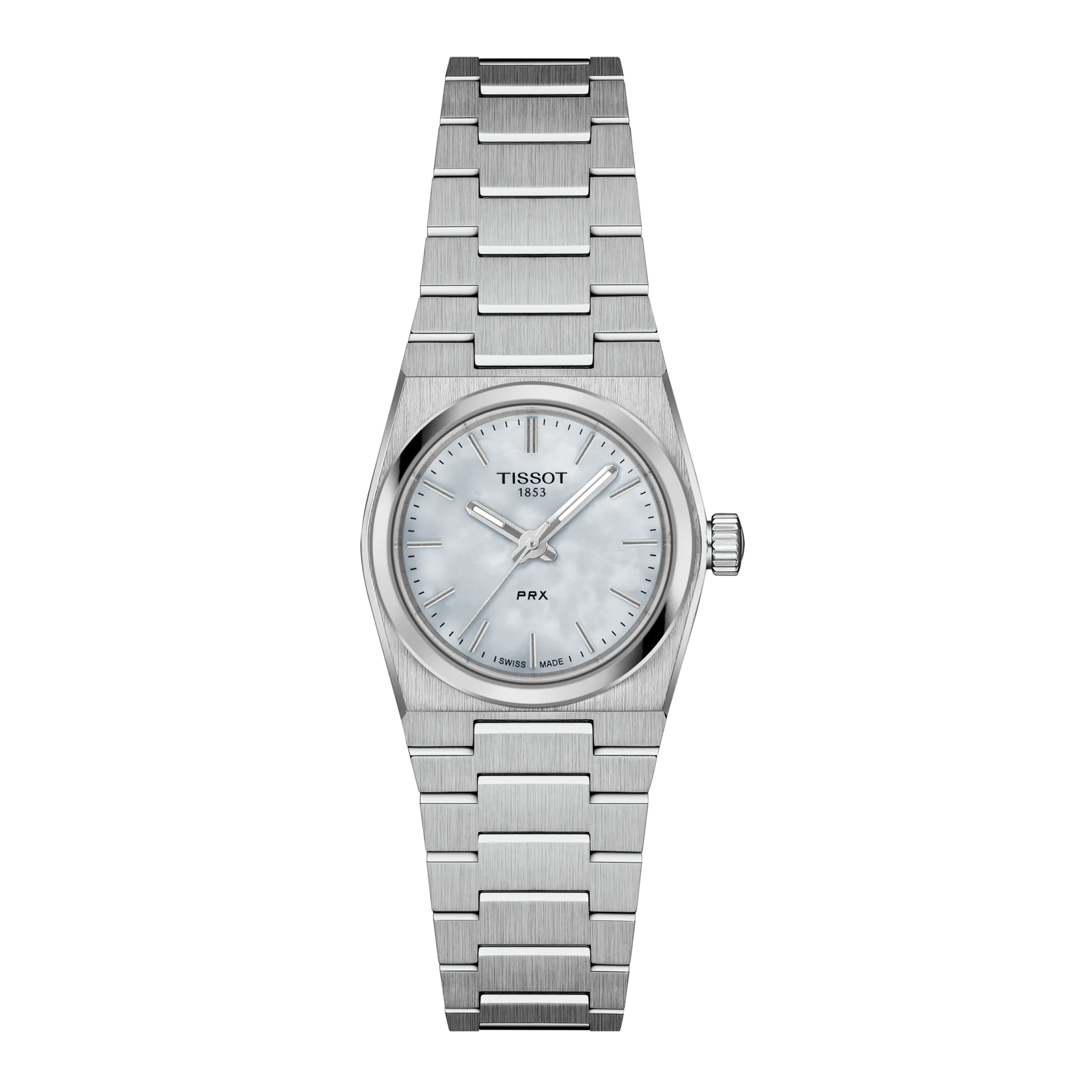 Front view of the watch Tissot PRX 25mm