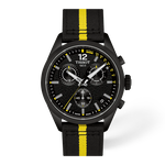 Vooraanzicht van het horloge Tissot PR 100 Tour de France 2026 40mm met schaduw
