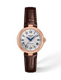 Front view of the watch Tissot Bellissima 29mm with shadow