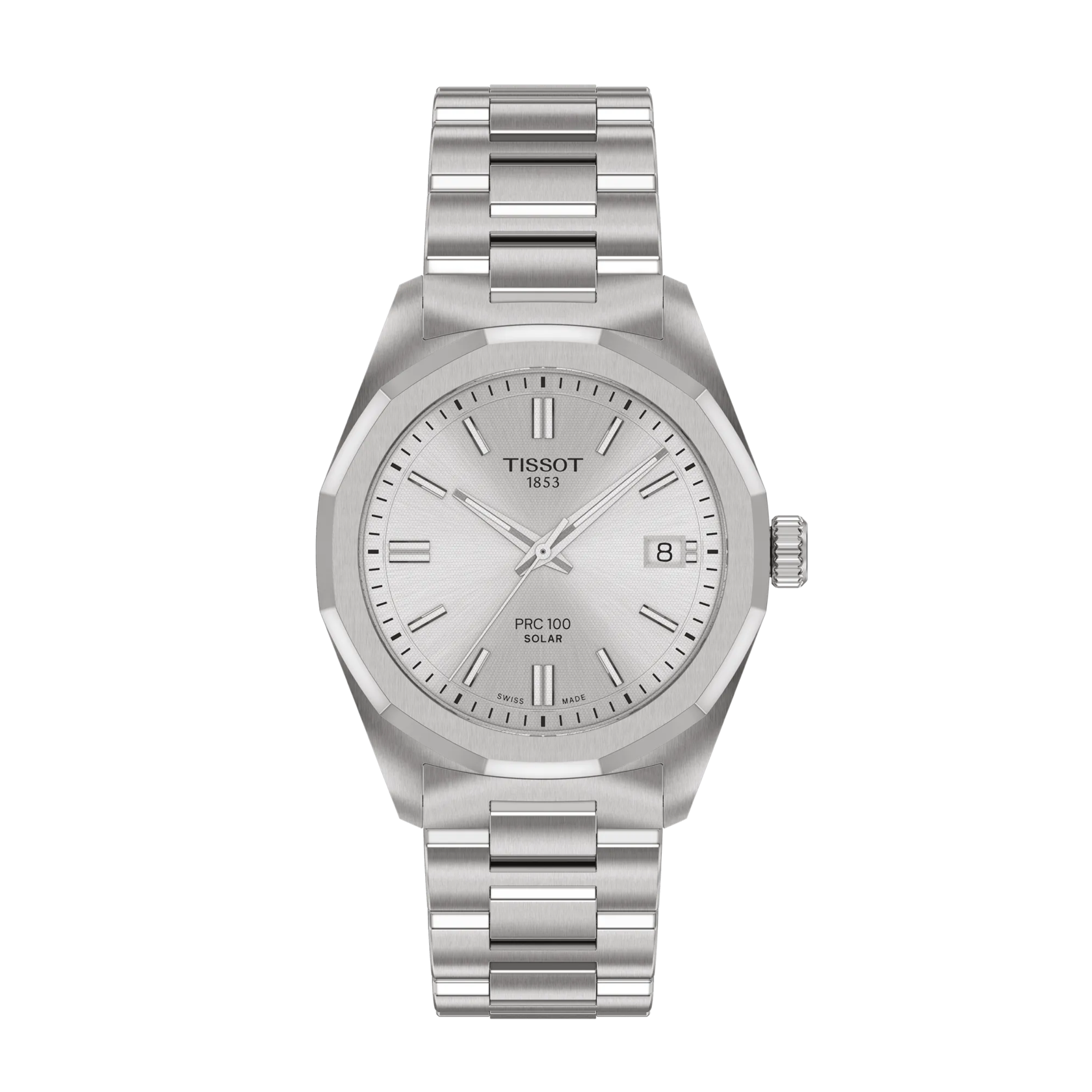 시계 전면 보기 티쏘 PRC 100 솔라 실버 34mm