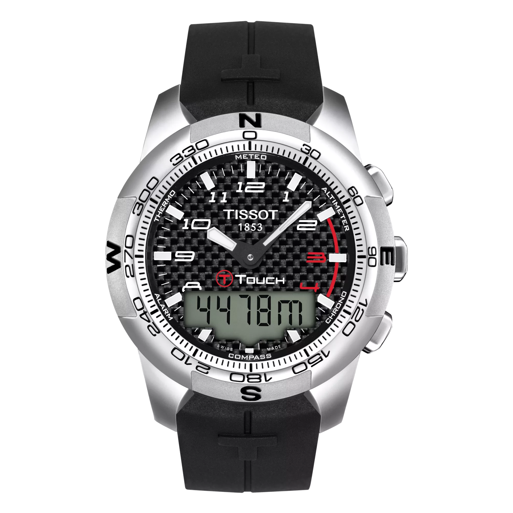 มุมมองด้านหน้าของนาฬิกา Tissot T-Touch II Titanium