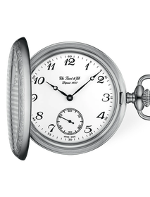 Front view of the watch Tissot Savonnette 49.4mm with shadow