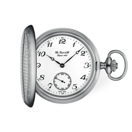 Front view of the watch Tissot Savonnette 49.4mm with shadow