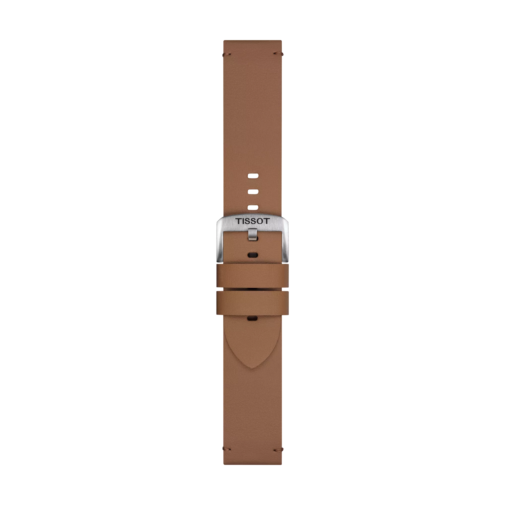 Front view of Bracelet Officiel Tissot Synthétique Brun entre-cornes 22 mm