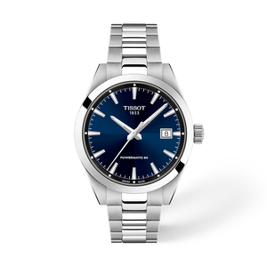Front view of the watch Tissot Gentleman 38mm with shadow