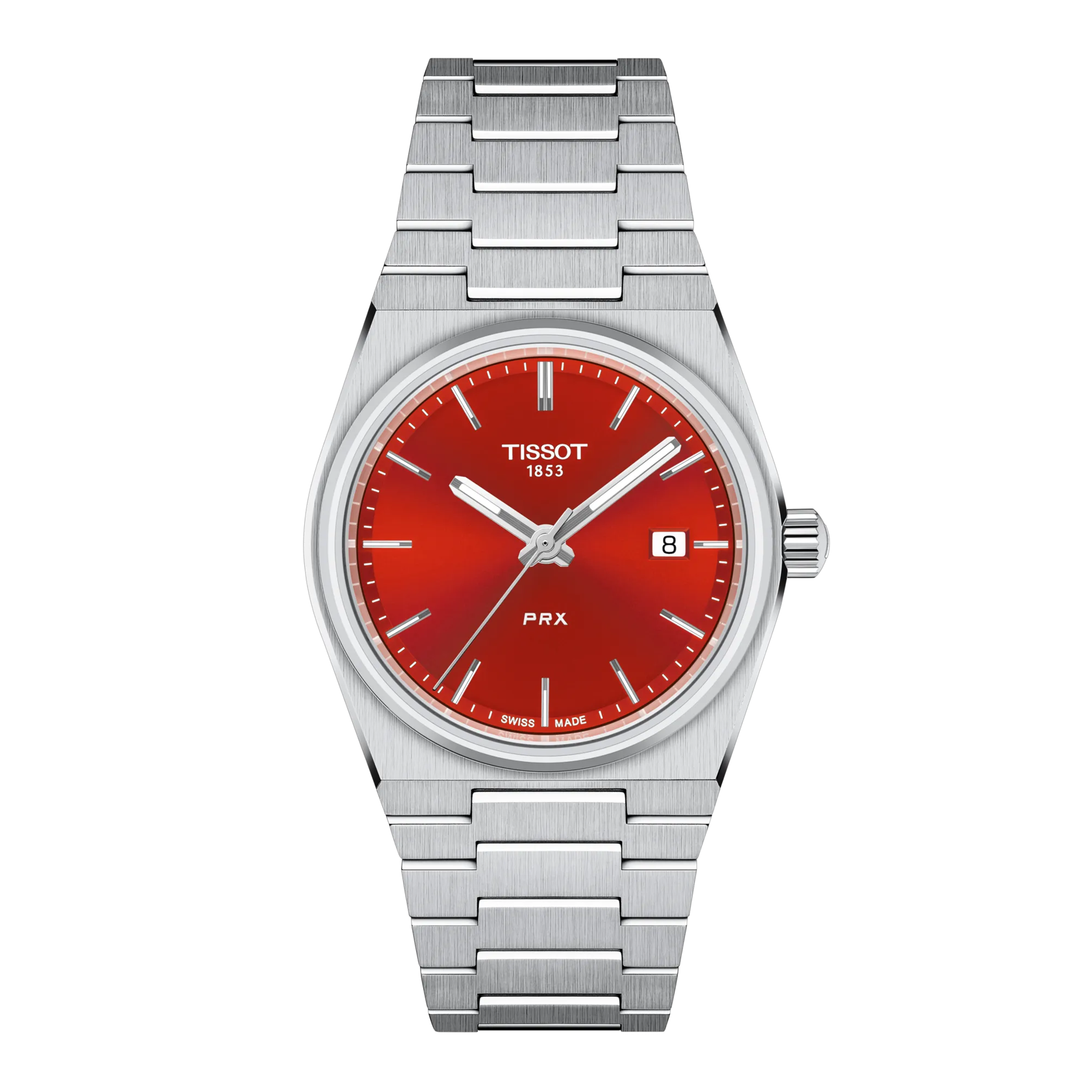 시계 전면 보기 티쏘 PRX 쿼츠 35mm
