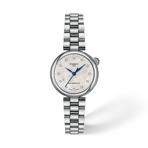 Vue de face de la montre Tissot D&eacute;sir 28mm avec ombre