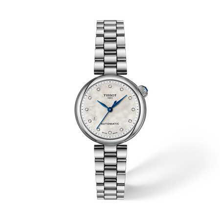 Front view of the watch Tissot D&eacute;sir 28mm with shadow