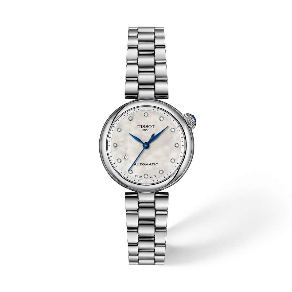 Vorderansicht der Uhr Tissot Désir 28mm mit Schatten