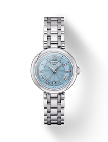Front view of the watch Tissot Bellissima 26mm with shadow