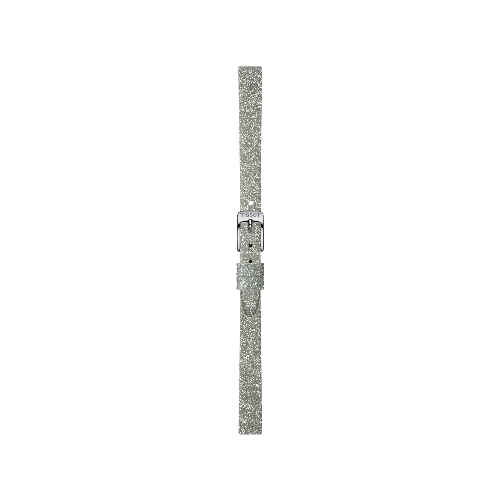 Front view of Tissot Official Grey Synthetic Strap Lugs 9 mm