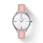 Front view of the watch Tissot Bella Ora Round with shadow