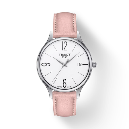 Front view of the watch Tissot Bella Ora Round with shadow