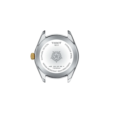 Back view of the watch case Tissot PR 100 Sport Chic 36mm