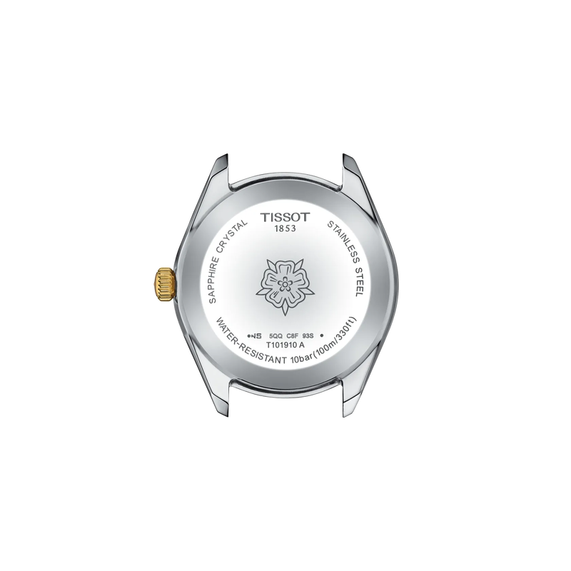 Back view of the watch case Tissot PR 100 Sport Chic 36mm