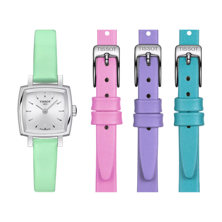 Front view of the watch Tissot Lovely Summer set with additional bracelet