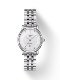 Front view of the watch Tissot Carson Premium Automatic 30mm with shadow
