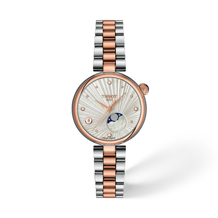Front view of the watch Tissot D&eacute;sir 29.6mm with shadow