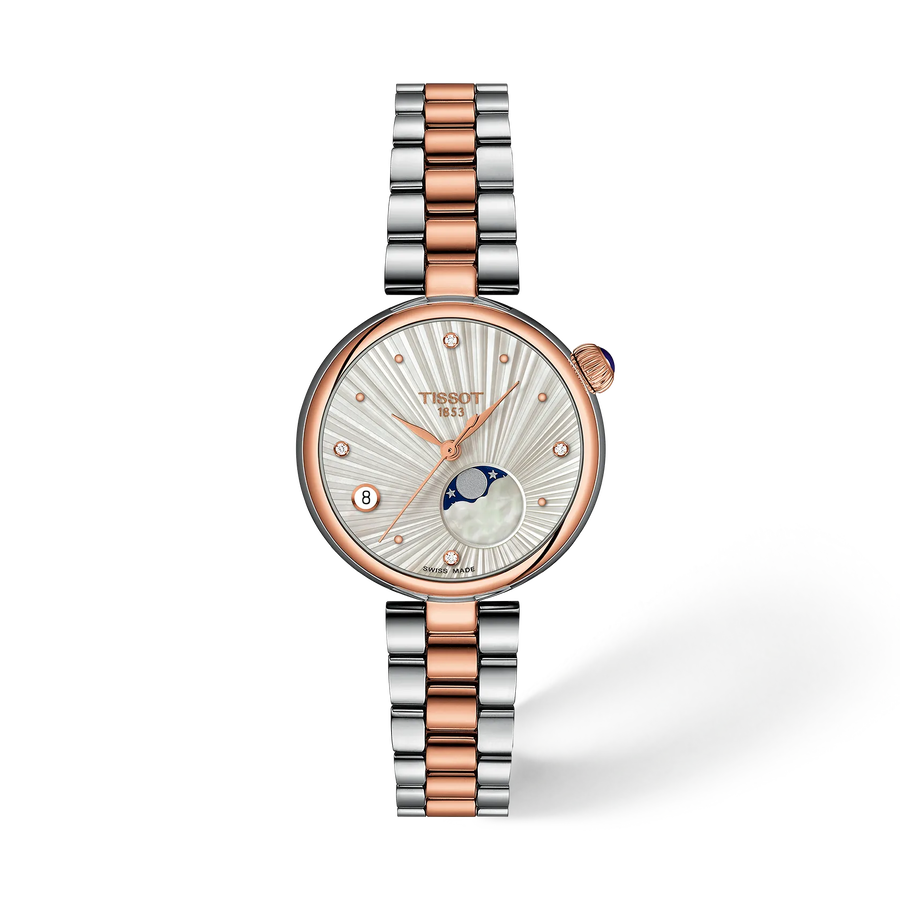 Front view of the two-tone Tissot Désir 29.6mm