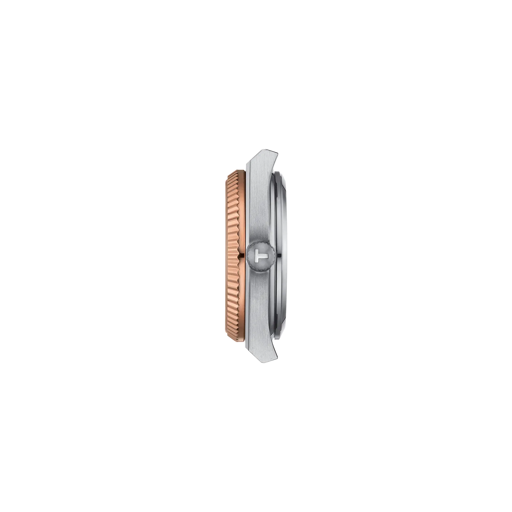 시계 케이스 프로필 보기 티쏘 PRX 35mm 파워매틱 80 스틸 & 18K 골드 베젤