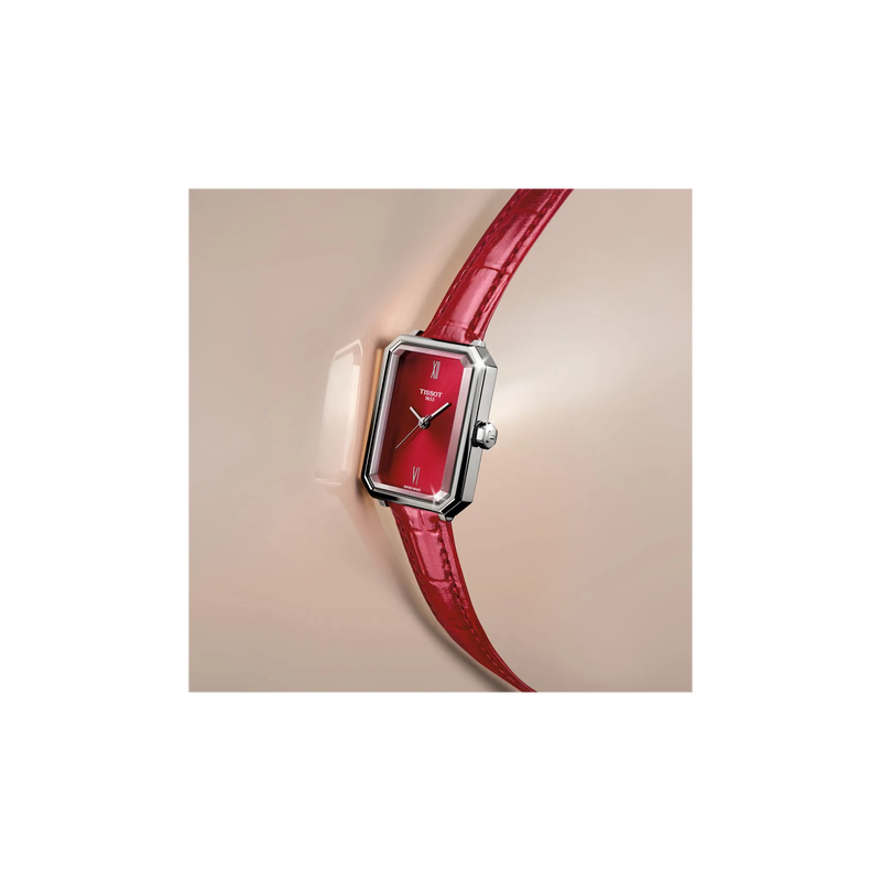 Tissot SRV 30mm watch on a coloured background