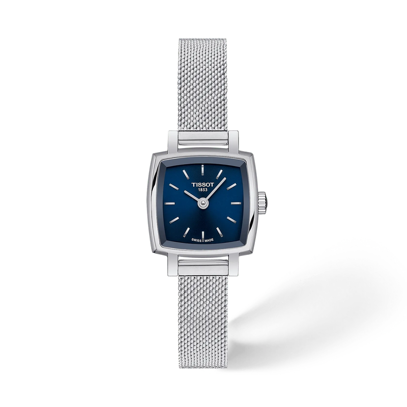Front view of the watch Tissot Lovely Square 20x20mm with shadow