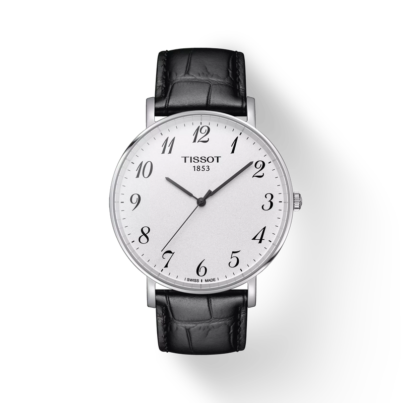 Front view of the watch Tissot Everytime Large with shadow