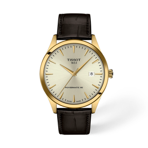 Front view of the watch TIssot Classic Dream 40mm with shadow