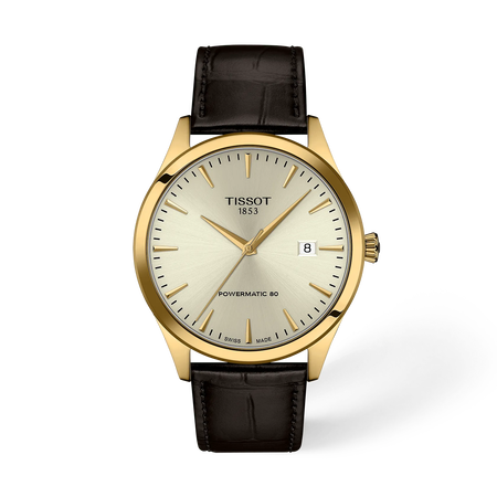 Front view of the watch TIssot Classic Dream 40mm with shadow