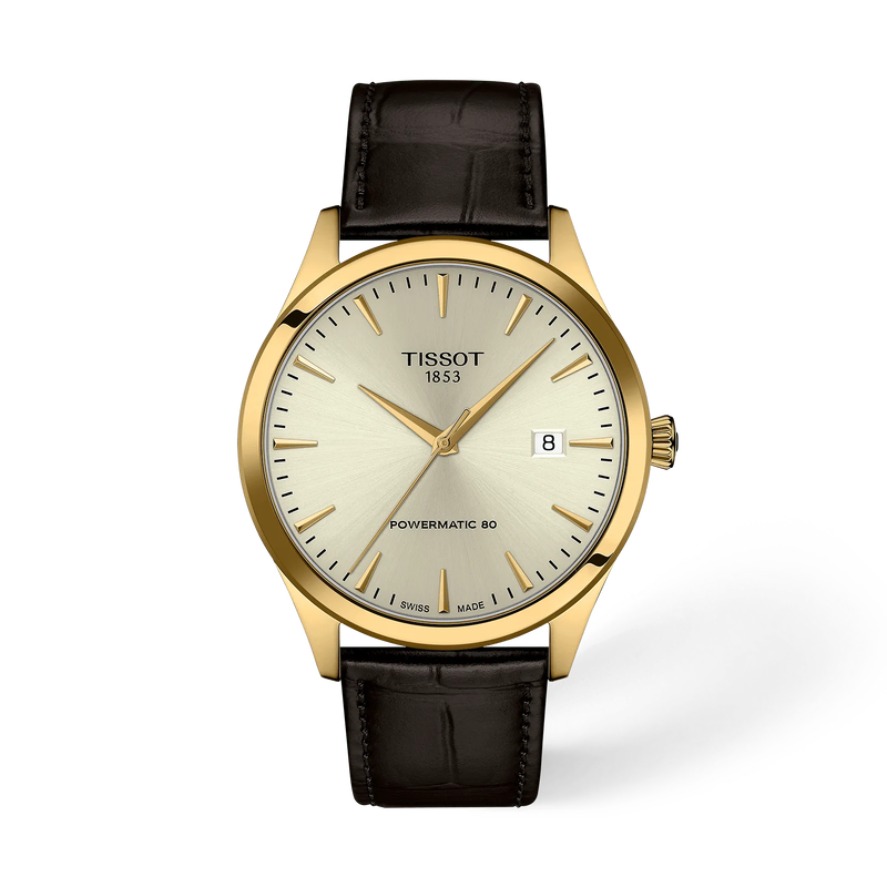 Front view of the watch TIssot Classic Dream 40mm with shadow