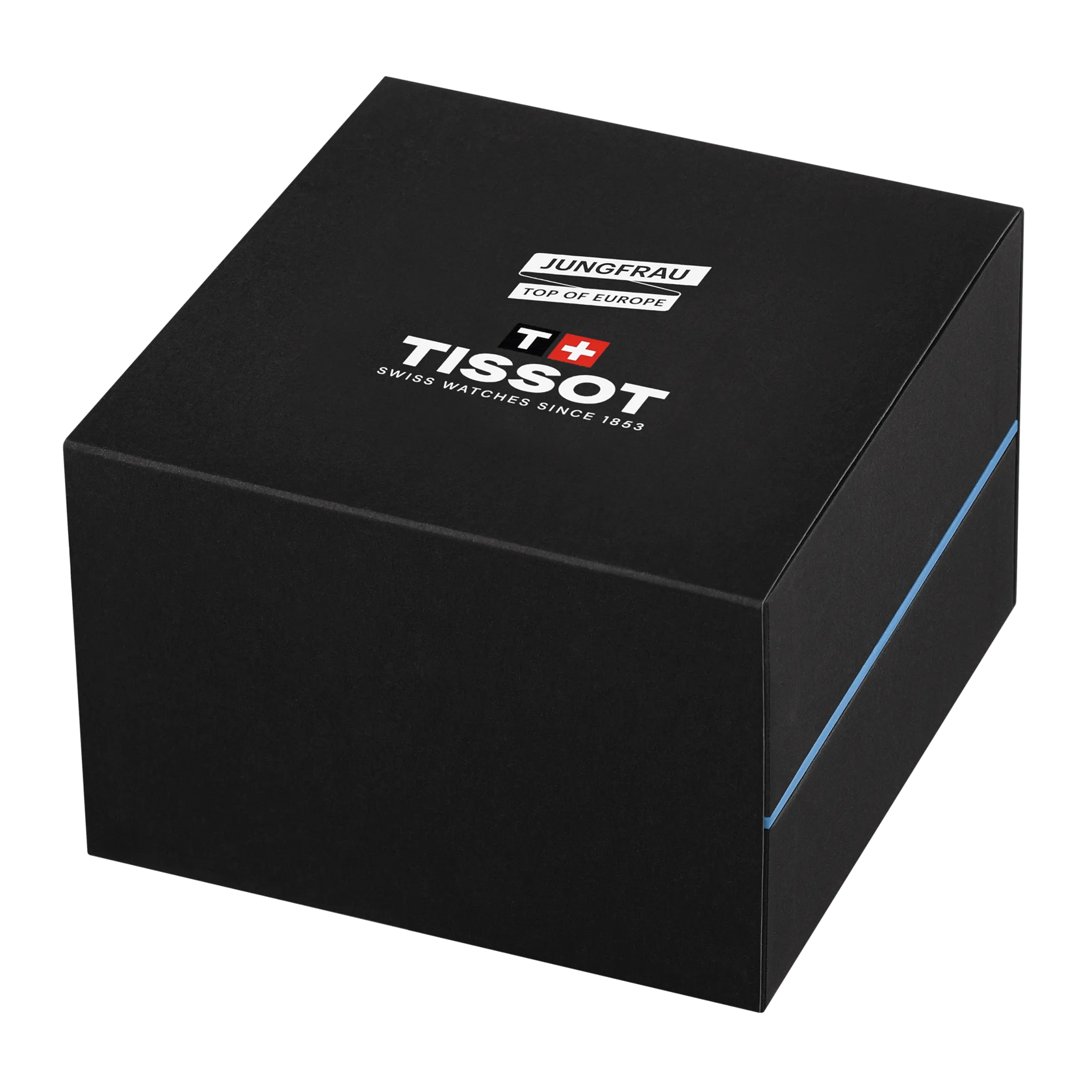 시계 티쏘 T-터치 커넥트 스포츠 융프라우의 앞면이 열린 상태입니다.