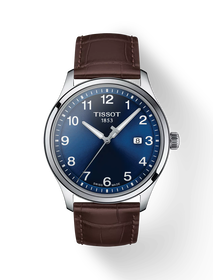 Front view of the watch Tissot Gent XL Classic with shadow